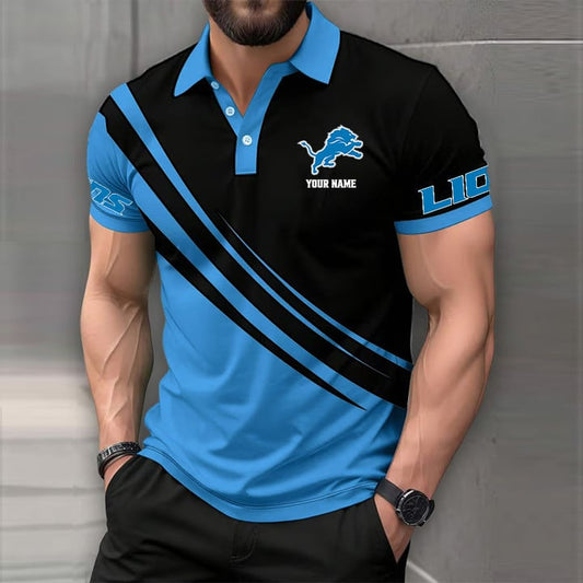 [TOUCHDOWN DEAL] NEW CUSTOMIZED NFL04 DTL DETROIT LIONS POLO SHIRT