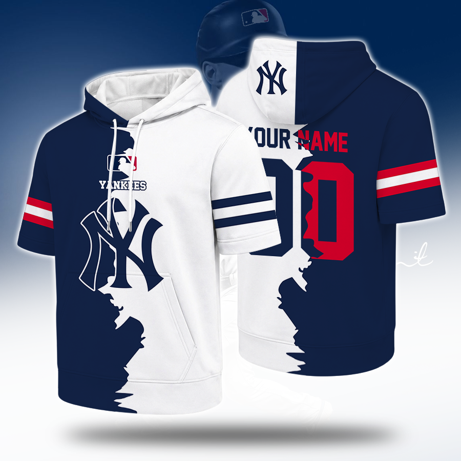[HOMERUN DEAL] NEW CUSTOMIZED MLB01 NYY NEW YORK YANKEES SHORT SLEEVE HOODIE