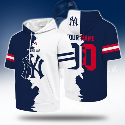 [HOMERUN DEAL] NEW CUSTOMIZED MLB01 NYY NEW YORK YANKEES SHORT SLEEVE HOODIE