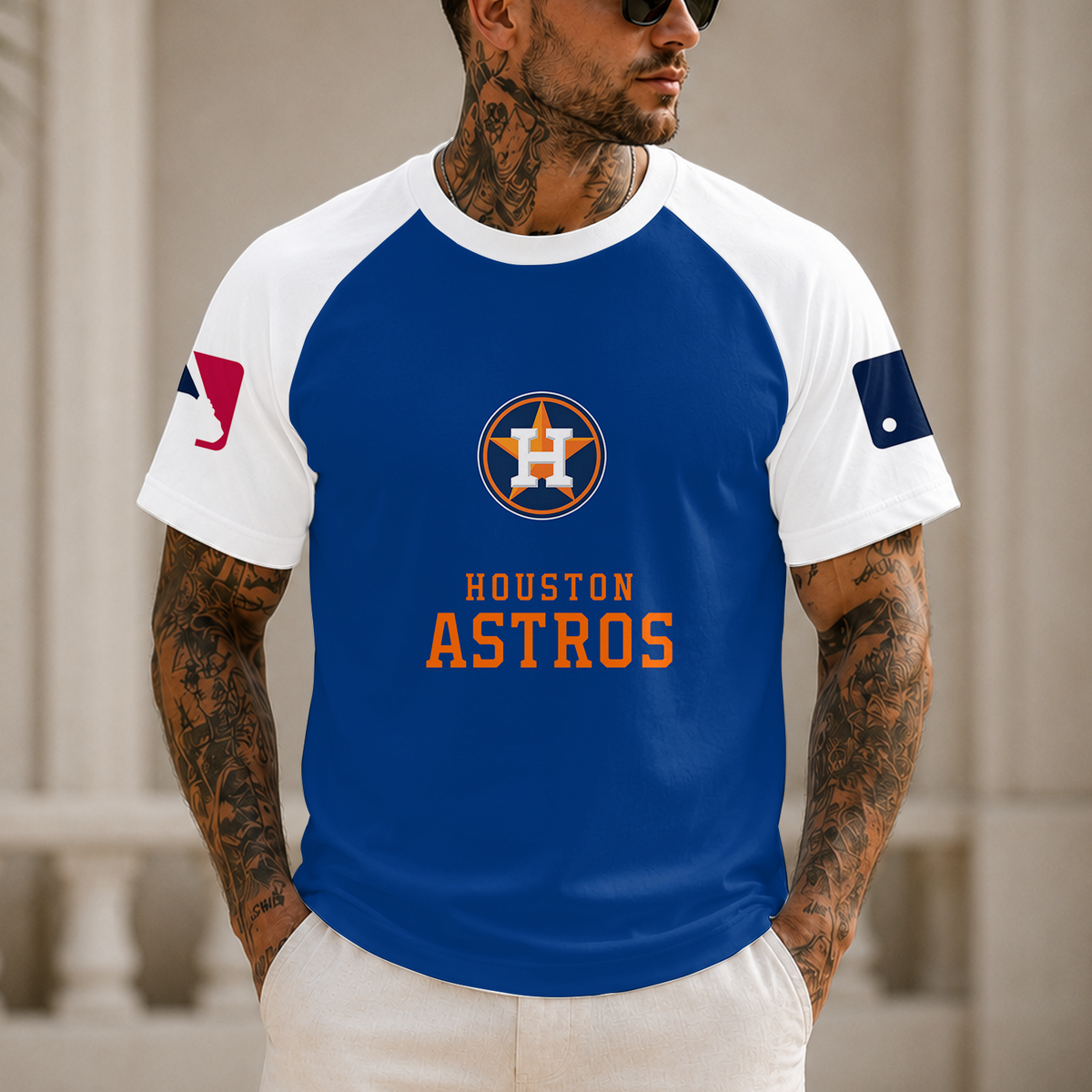 [HOMERUN DEAL] NEW MLB10 HAS HOUSTON ASTROS CUSTOMIZED RAGLAN TEE