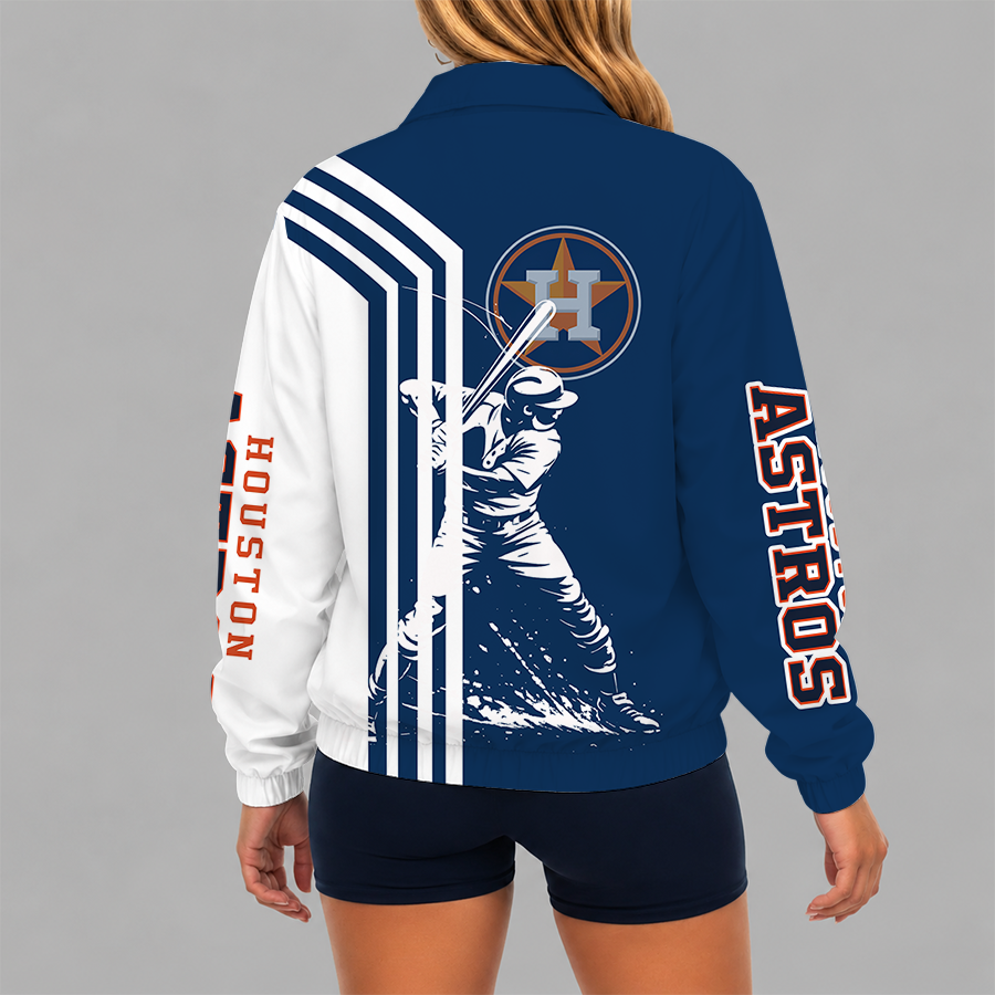 [HOMERUN DEAL] NEW CUSTOMIZED MLB10 HAS HOUSTON ASTROS V-NECK ZIPPER SWEATSHIRT JACKET