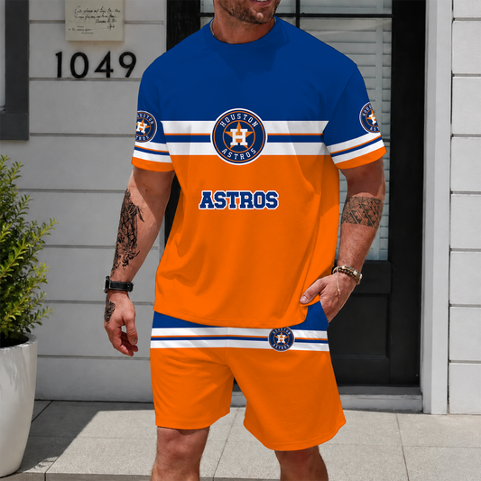 [HOMERUN DEAL] NEW CUSTOMIZED MLB10 HAS HOUSTON ASTROS UNISEX T-SHIRT & SHORTS SET