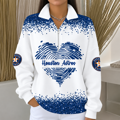 [HOMERUN DEAL] NEW CUSTOMIZED MLB10 HAS THE ASTROS QUARTER ZIP RIBBED SWEATER
