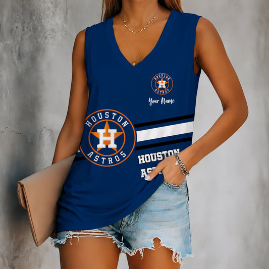 [HOMERUN DEAL] NEW CUSTOMIZED MLB10 HAS HOUSTON ASTROS WOMEN'S V-NECK TANK TOP