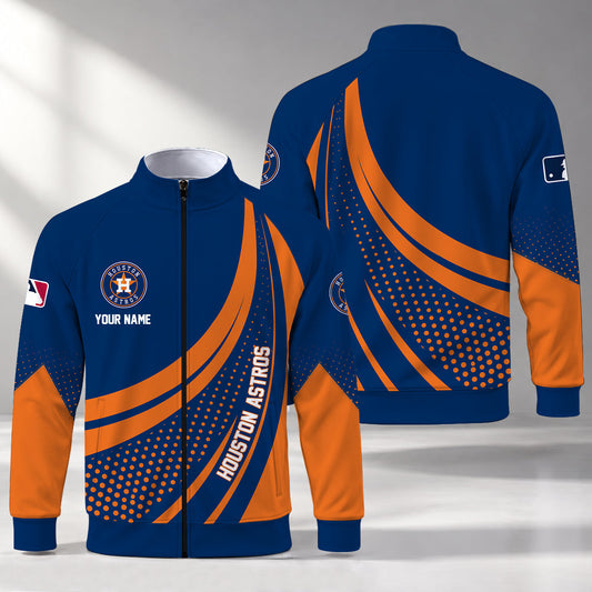 [HOMERUN DEAL] NEW CUSTOMIZED MLB10 HAS HOUSTON ASTROS STAND COLLAR JACKET
