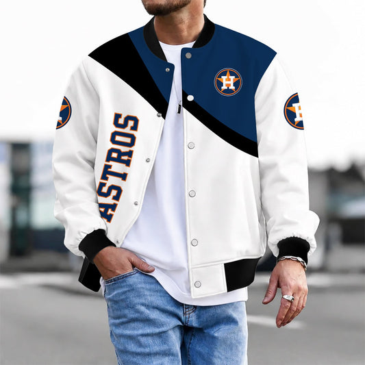 [HOMERUN DEAL] NEW CUSTOMIZED MLB10 HAS HOUSTON ASTROS SATIN VARSITY & BASEBALL JACKET