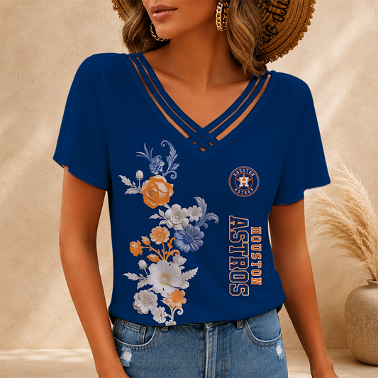 [HOMERUN DEAL] NEW CUSTOMIZED MLB10 HAS HOUSTON ASTROS V-NECK SHIRT