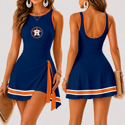 [HOMERUN DEAL] NEW CUSTOMIZED MLB10 HAS HOUSTON ASTROS WOMEN'S SUMMER SKORT DRESS