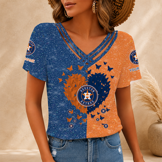 [HOMERUN DEAL] NEW CUSTOMIZED MLB10 HAS HOUSTON ASTROS V-NECK SHIRT