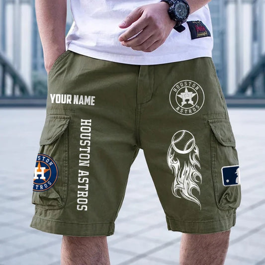[HOMERUN DEAL] NEW CUSTOMIZED MLB10 HAS HOUSTON ASTROS MEN'S CARGO SHORTS
