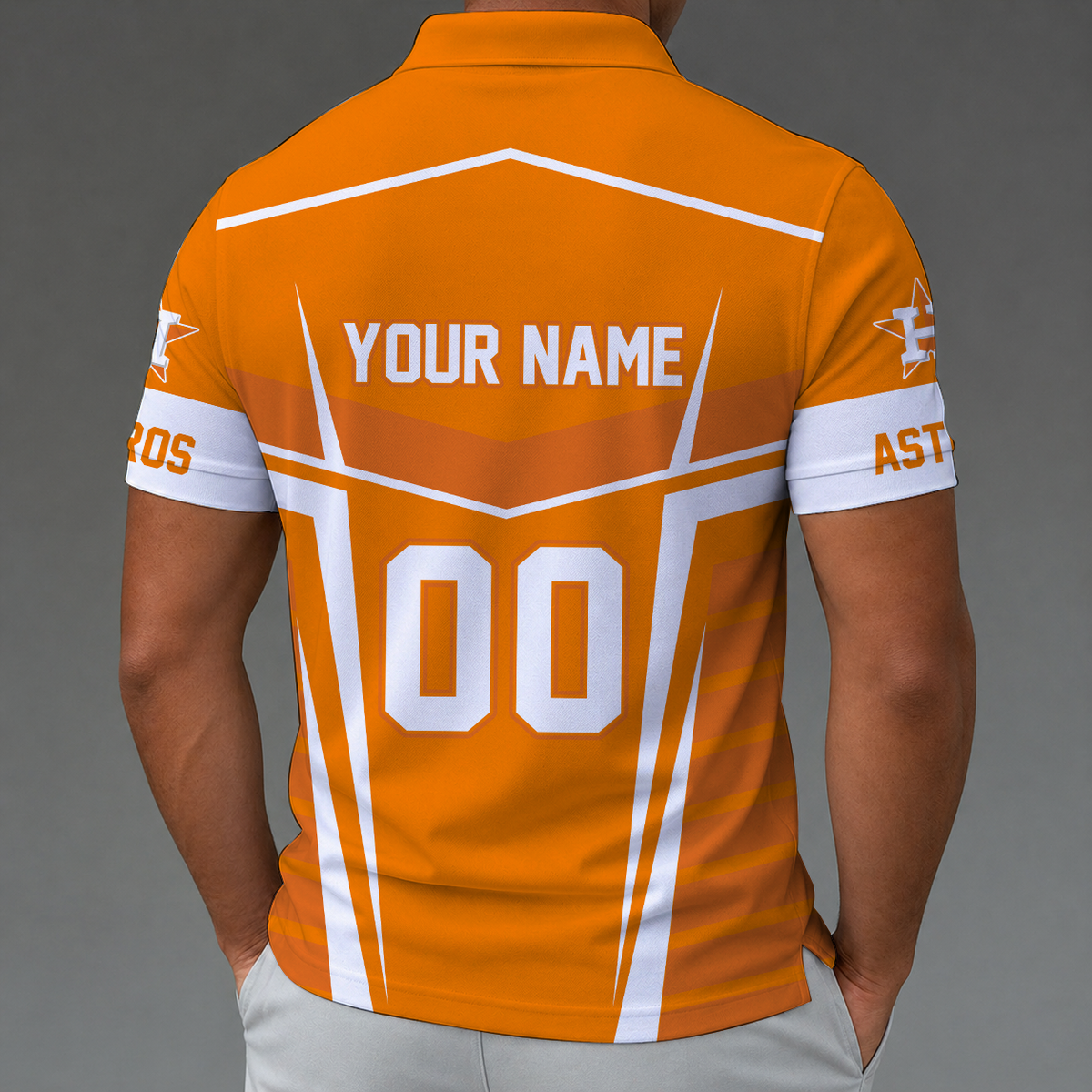 [HOMERUN DEAL] NEW CUSTOMIZED MLB10 HAS HOUSTON ASTROS ZIP POLO SHIRT