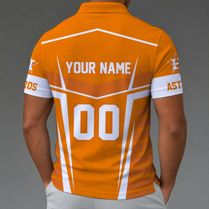 [HOMERUN DEAL] NEW CUSTOMIZED MLB10 HAS HOUSTON ASTROS ZIP POLO SHIRT