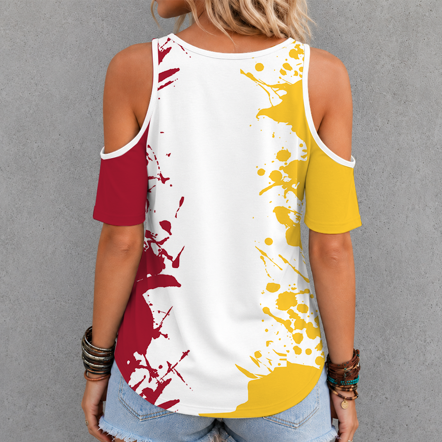 [SLAM DUNK DEAL] NEW CUSTOMIZED NCAA MAM10 ISC IOWA STATE CYCLONES CRISS CROSS V-NECK TOP