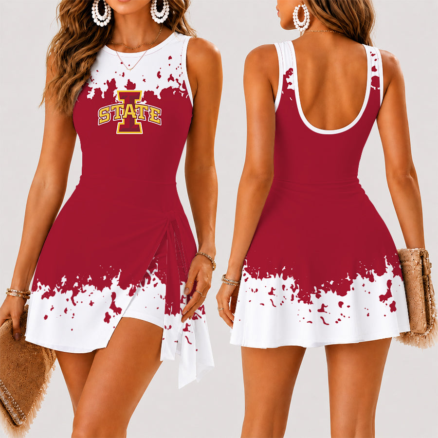 [SLAM DUNK DEAL] NEW CUSTOMIZED NCAA MAM10 ISC IOWA STATE CYCLONES WOMEN'S SUMMER SKORT DRESS