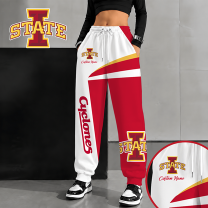 [SLAM DUNK DEAL] NEW CUSTOMIZED NCAA MAM10 ISC IOWA STATE CYCLONES SWEATPANTS