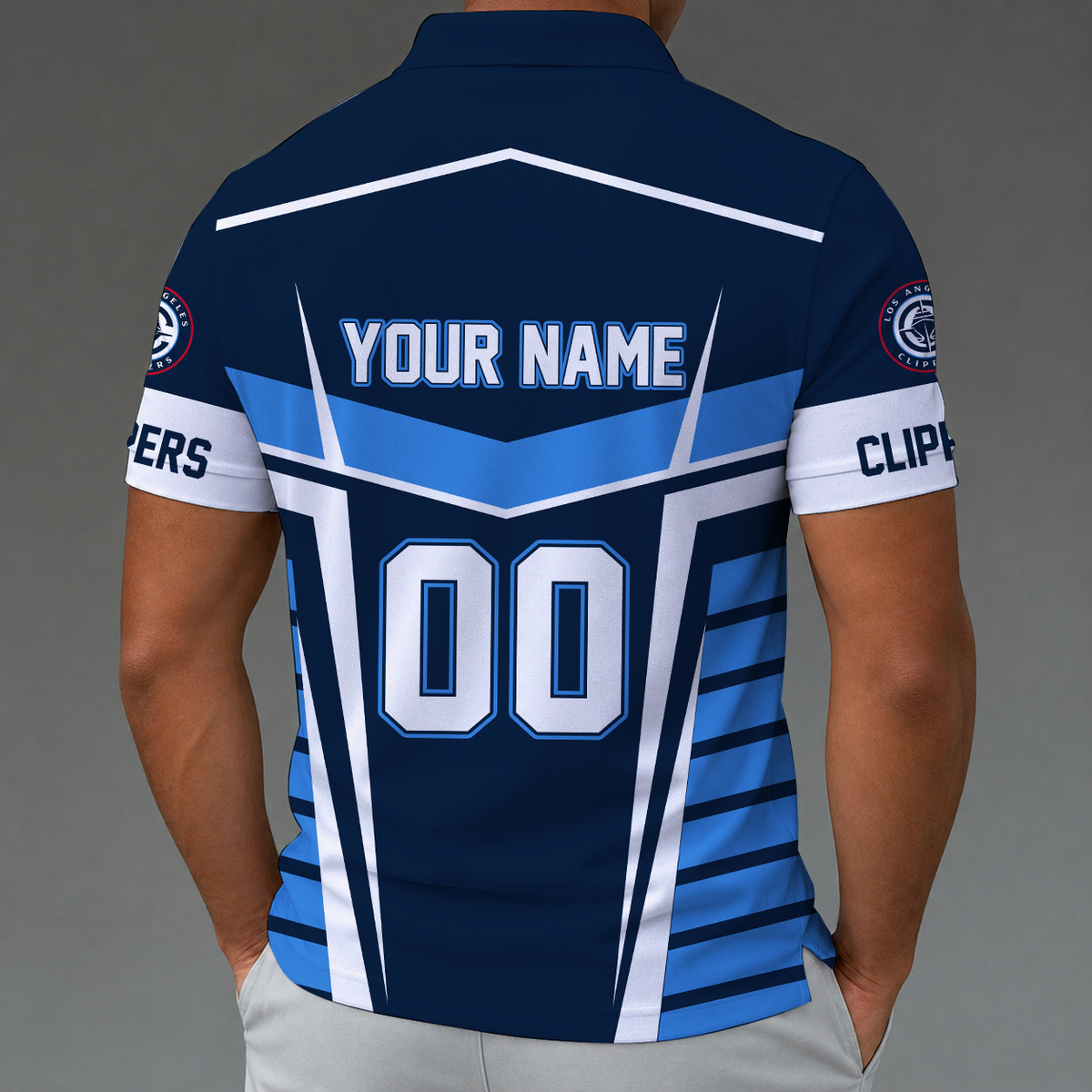 [HOT DEAL] NEW CUSTOMIZED NBA10 LCL LOS ANGELES CLIPPERS ZIP POLO SHIRT