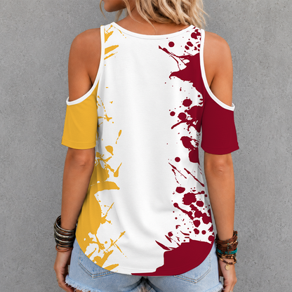 [PUCK DROP DEAL] NEW CUSTOMIZED NCAA MFF10 MDB MINNESOTA DULUTH BULLDOGS CRISS CROSS V-NECK TOP