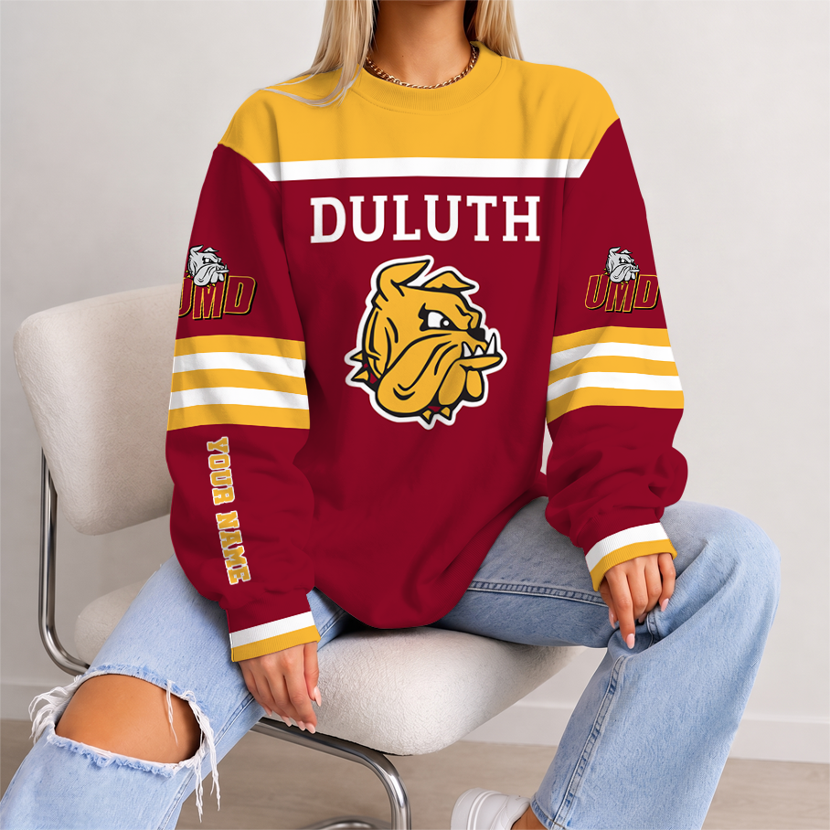 [PUCK DROP DEAL] NEW CUSTOMIZED NCAA MFF10 MDB MINNESOTA DULUTH BULLDOGS UNISEX SWEATSHIRT