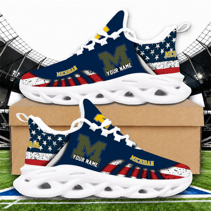 [HOOPS SPECIAL] NEW CUSTOMIZED NCAA CFH10 MIW MICHIGAN WOLVERINES UNISEX CLUNKY SNEAKERS
