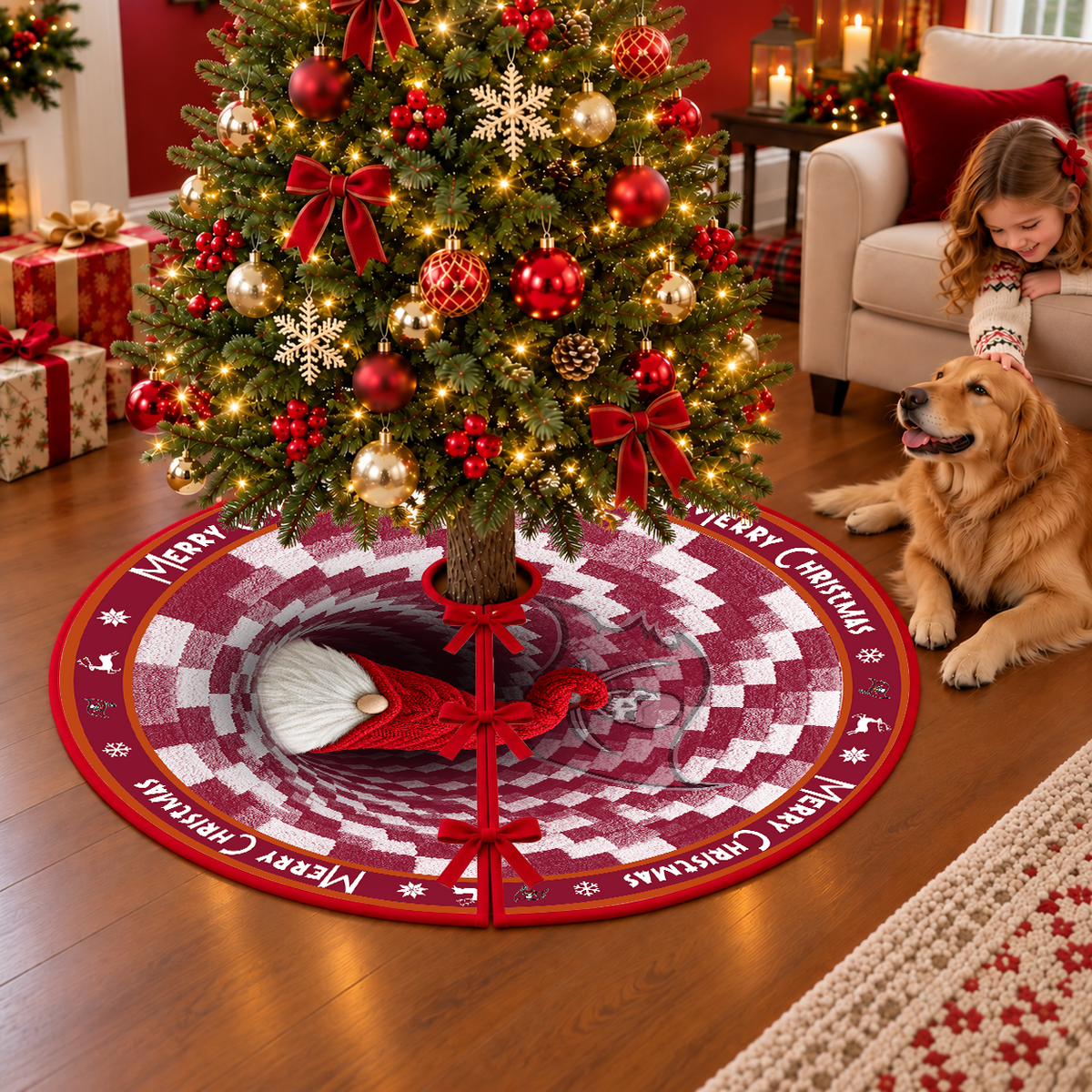 [TOUCHDOWN DEAL] NEW CUSTOMIZED NFL10 TBB THE BUCCANEERS CHRISTMAS TREE SKIRT