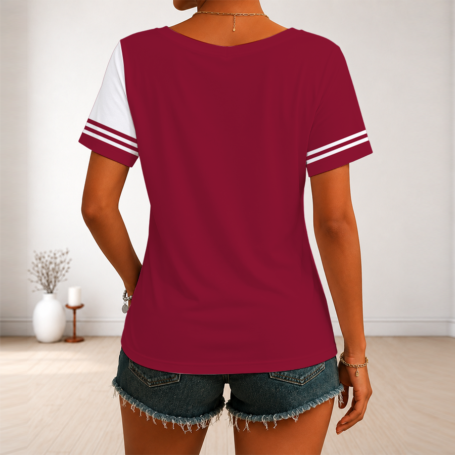 [SPECIAL OFFER] NEW CUSTOMIZED NFL10 TBB TAMPA BAY BUCCANEERS V-NECK FEMALE SHIRT
