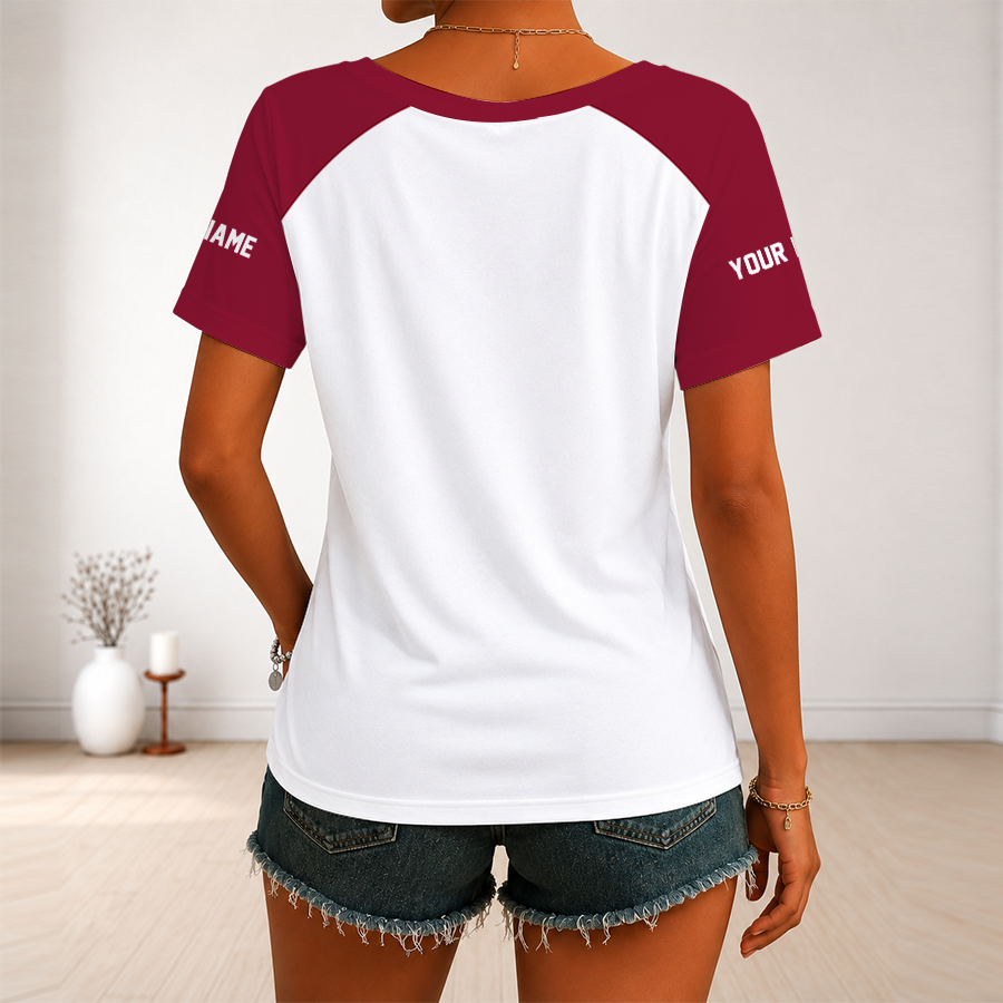[TOUCHDOWN DEAL] NEW CUSTOMIZED NFL10 TBB TAMPA BAY BUCCANEERS V-NECK FEMALE SHIRT