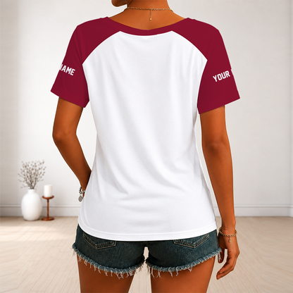 [TOUCHDOWN DEAL] NEW CUSTOMIZED NFL10 TBB TAMPA BAY BUCCANEERS V-NECK FEMALE SHIRT