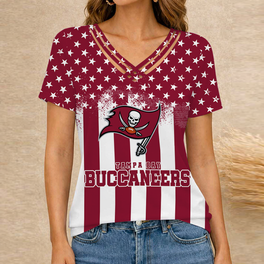 [TOUCHDOWN DEAL] NEW CUSTOMIZED NFL10 TBB TAMPA BAY BUCCANEERS V-NECK SHIRT
