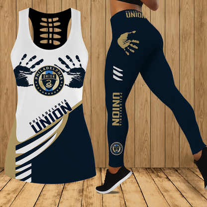 [GOAL DEAL] NEW CUSTOMIZED MLS10 PPF PHILADELPHIA UNION HOLLOW TANK TOP & LEGGINGS SET
