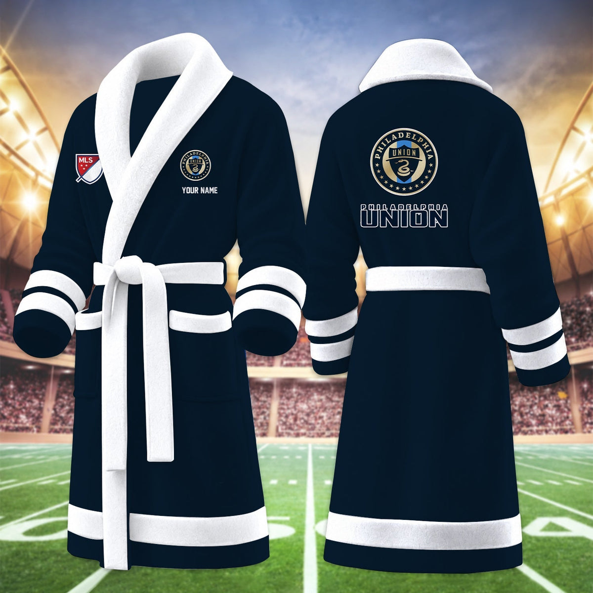 [GOAL DEAL] NEW CUSTOMIZED MLS10 PPF PHILADELPHIA UNION FLEECE BATHROBE