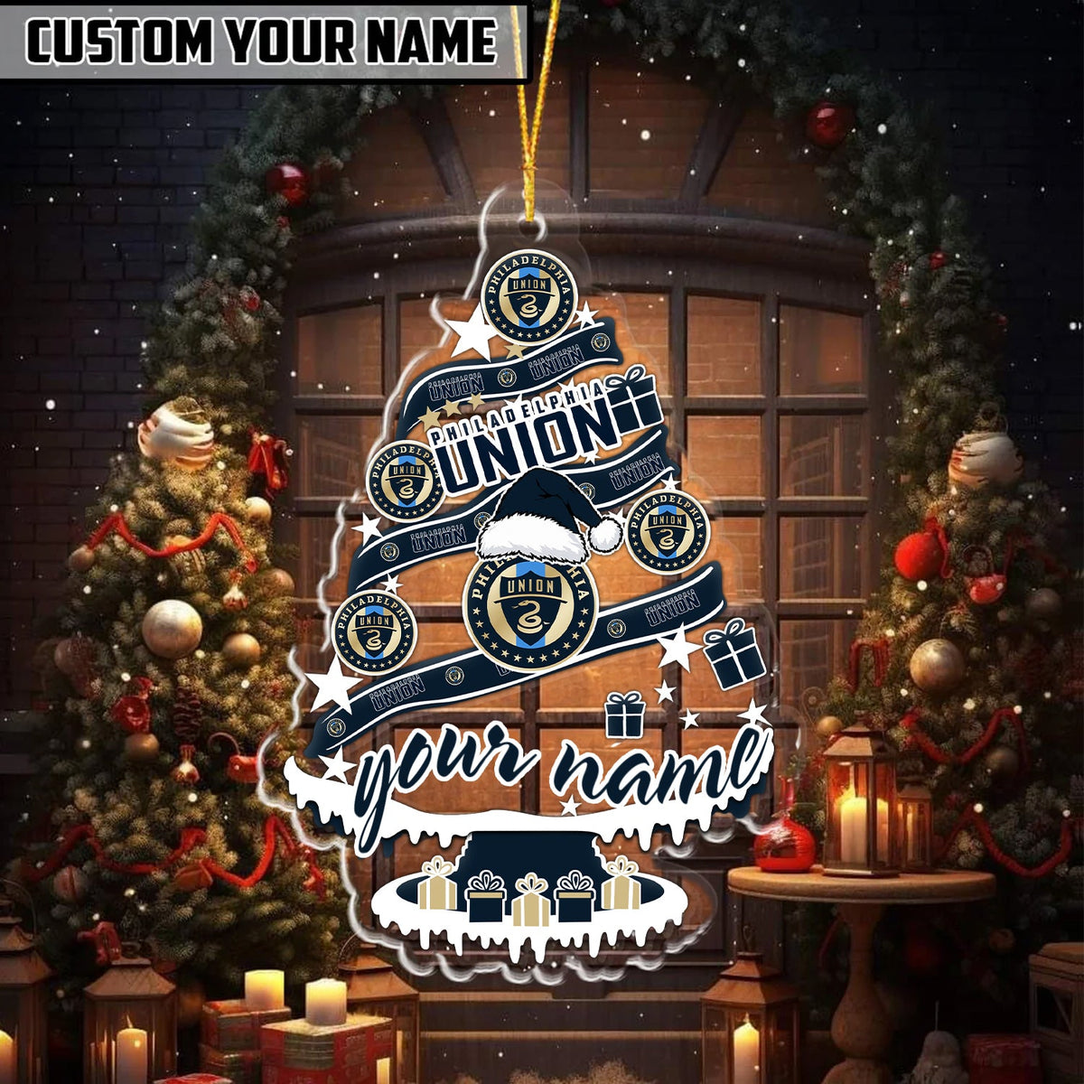 [GOAL DEAL] NEW CUSTOMIZED MLS10 PPF PHILADELPHIA UNION CHRISTMAS ACRYLIC ORNAMENT