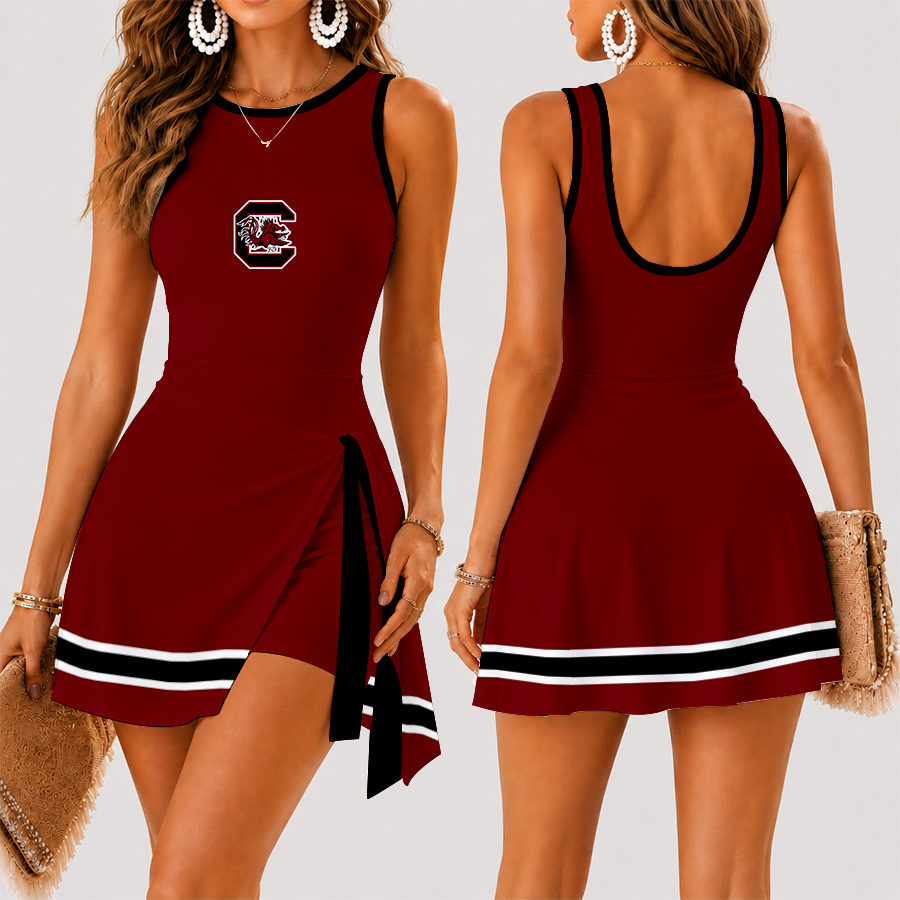 [FAN FAVORITE] NEW CUSTOMIZED NCAA CWS10 SCG SOUTH CAROLINA GAMECOCKS WOMEN'S SUMMER SKORT DRESS