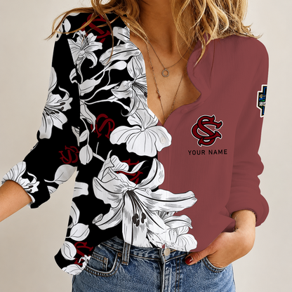 [HOMERUN DEAL] NEW CUSTOMIZED NCAA CWS10 SCG SOUTH CAROLINA GAMECOCKS WOMEN CASUAL SHIRT