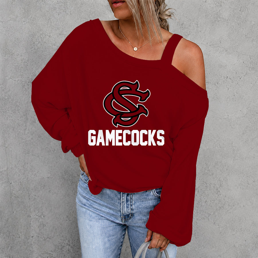 [HOMERUN DEAL] NEW CUSTOMIZED NCAA CWS10 SCG SOUTH CAROLINA GAMECOCKS WOMEN'S OFF-SHOULDER LONG SLEEVE SHIRT