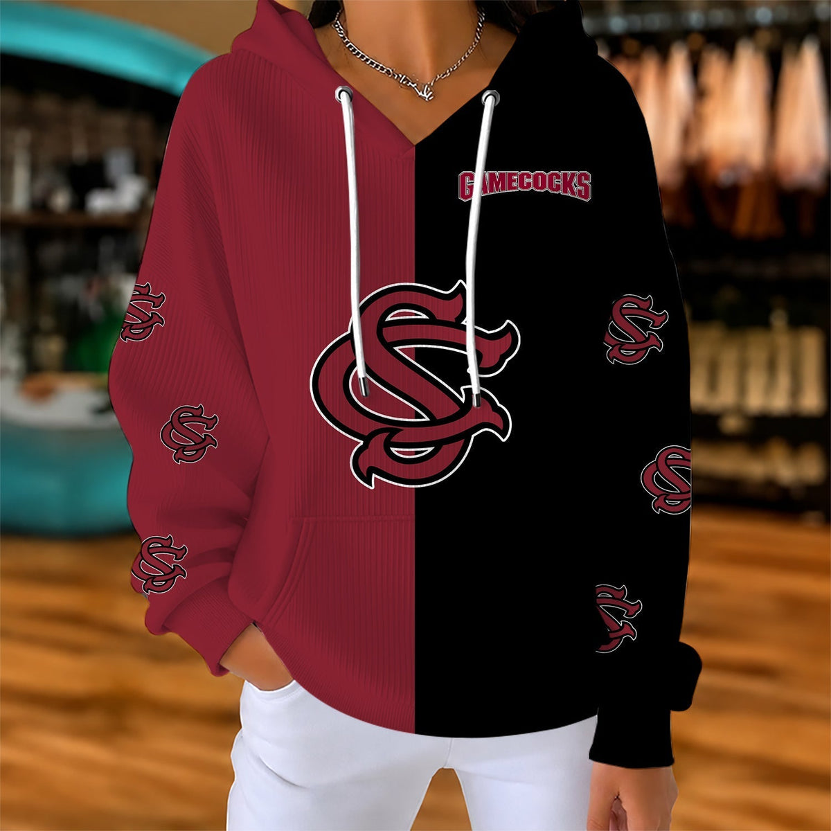 [HOMERUN DEAL] NEW CUSTOMIZED NCAA CWS10 SCG SOUTH CAROLINA GAMECOCKS RIBBED HOODIE & SWEATSHIRT