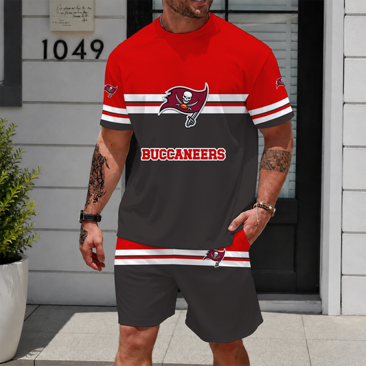 [TOUCHDOWN DEAL] NEWCUSTOMIZED NFL10 TBB TAMPA BAY BUCCANEERS UNISEX T-SHIRT & SHORTS SET
