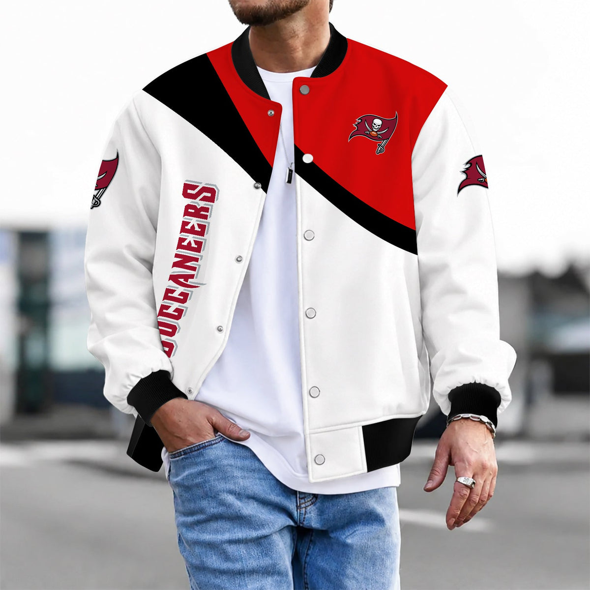 [TOUCHDOWN DEAL] NEW CUSTOMIZED NFL10 TBB TAMPA BAY BUCCANEERS SATIN VARSITY & BASEBALL JACKET