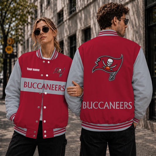 [TOUCHDOWN DEAL] NEW CUSTOMIZED NFL10 TBB TAMPA BAY BUCCANEERS SATIN VARSITY & BASEBALL JACKET