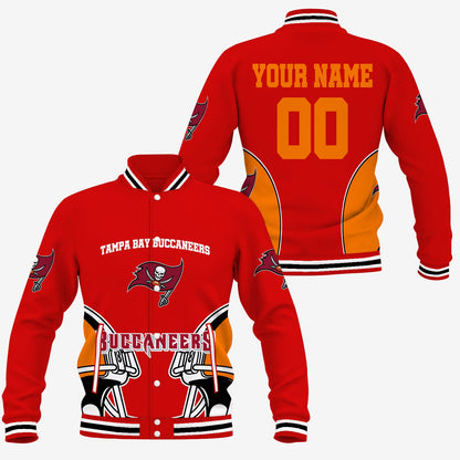 [TOUCHDOWN DEAL] NEW CUSTOMIZED NFL10 TBB TAMPA BAY BUCCANEERS SATIN VARSITY & BASEBALL JACKET