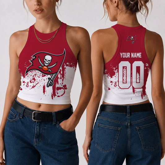 [TOUCHDOWN DEAL] NEW CUSTOMIZED NFL10 TBB THE BUCCANEERS WOMEN'S CROP TOP