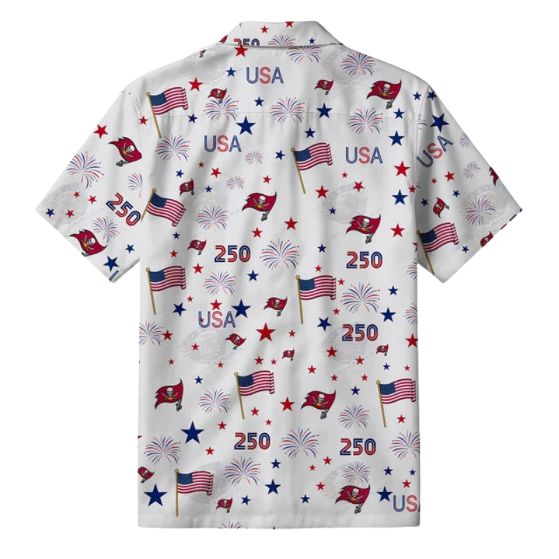 [TOUCHDOWN DEAL] NEW CUSTOMIZED NFL10 TBB TAMPA BAY BUCCANEERS PATRIOTIC 250 USA HAWAIIAN SHIRT