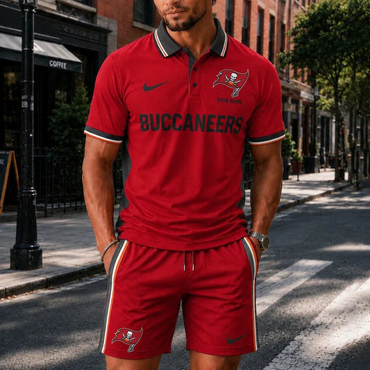 [TOUCHDOWN DEAL] NEW CUSTOMIZED NFL10 TBB TAMPA BAY BUCCANEERS POLO SHIRT & SHORT PANTS