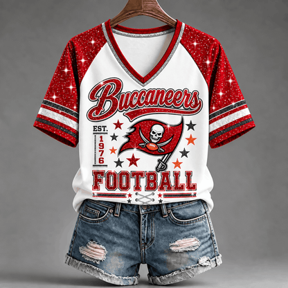[TOUCHDOWN DEAL] NEW CUSTOMIZED NFL10 TBB THE BUCCANEERS BUC-EE'S V-NECK FEMALE SHIRT
