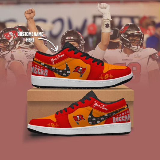 [TOUCHDOWN DEAL] NEW CUSTOMIZED NFL10 TBB TAMPA BAY BUCCANEERS AIR JORDAN LOW SHOES