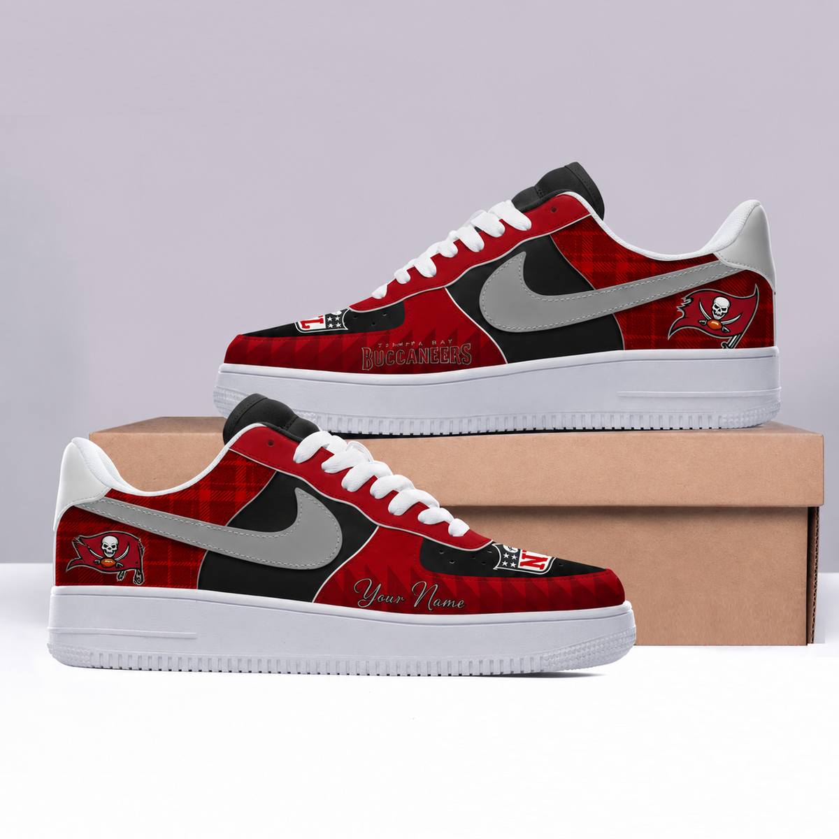 [TOUCHDOWN DEAL] NEW CUSTOMIZED NFL10 TBB TAMPA BAY BUCCANEERS AF1 SHOES