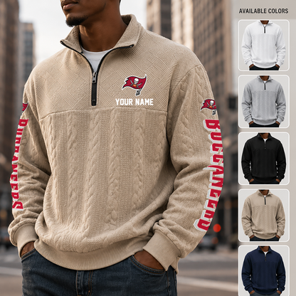 [TOUCHDOWN DEAL] NEW CUSTOMIZED NFL10 TBB TAMPA BAY BUCCANEERS MULTICOLOR QUARTER-ZIP SWEATSHIRT
