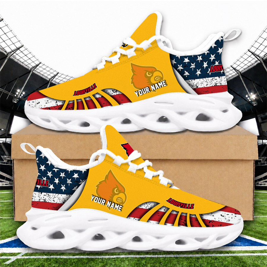 [TOUCHDOWN DEAL]NEW CUSTOMIZED NCAA FBS10 ULC LOUISVILLE CARDINALS CLUNKY SNEAKERS