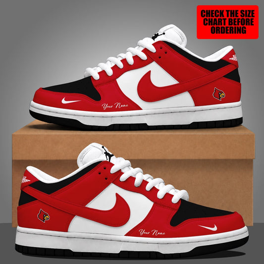 [TOUCHDOWN DEAL]NEW CUSTOMIZED NCAA FBS10 ULC LOUISVILLE CARDINALS DUNK LOW SHOES
