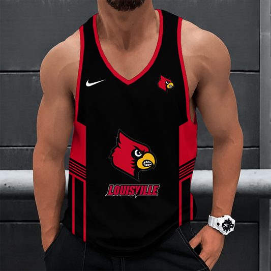 [TOUCHDOWN DEAL] NEW CUSTOMIZED NCAA FBS10 ULC LOUISVILLE CARDINALS UNISEX TANK TOP
