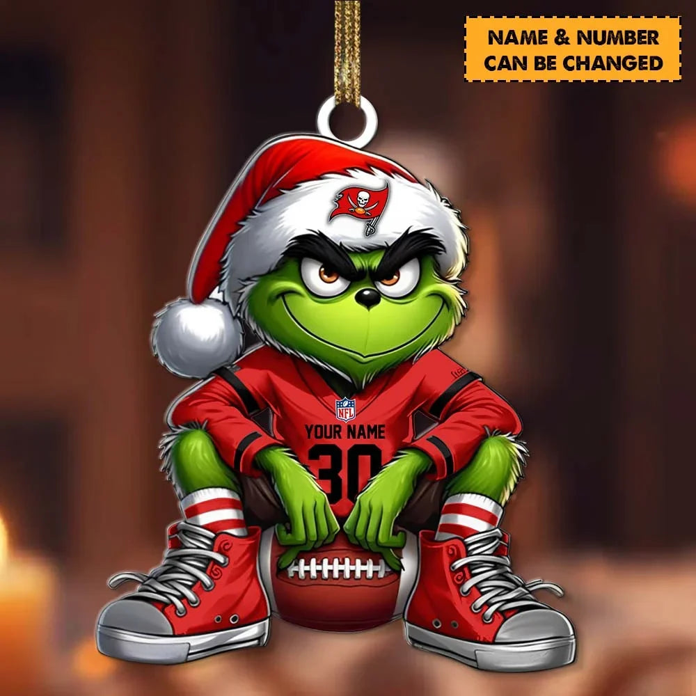[TOUCHDOWN DEAL] NEW CUSTOMIZED NFL10 TBB TAMPA BAY BUCCANEERS CHRISTMAS ACRYLIC ORNAMENT